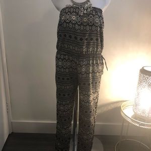 Black and white boho jumpsuit